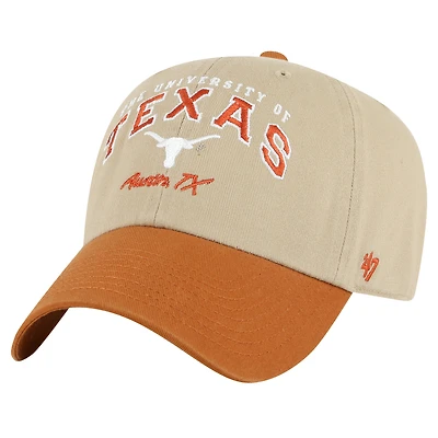 Men's '47 Khaki Texas Longhorns Local Clean Up Adjustable Hat