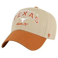 Men's '47 Khaki Texas Longhorns Local Clean Up Adjustable Hat