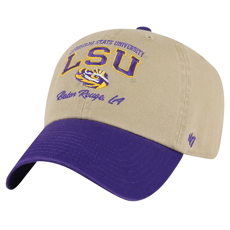 Men's '47 Khaki LSU Tigers Local Clean Up Adjustable Hat