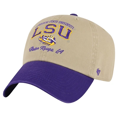 Men's '47 Khaki LSU Tigers Local Clean Up Adjustable Hat