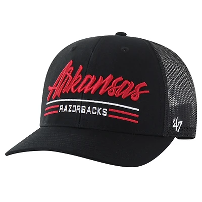Men's '47 Black Arkansas Razorbacks Garner Trucker Adjustable Hat