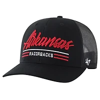 Men's '47 Black Arkansas Razorbacks Garner Trucker Adjustable Hat
