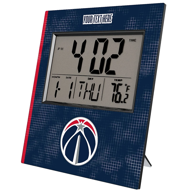 Keyscaper Washington Wizards Cross Hatch Personalized Digital Desk Clock