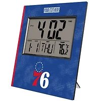 Keyscaper Philadelphia 76ers Cross Hatch Personalized Digital Desk Clock