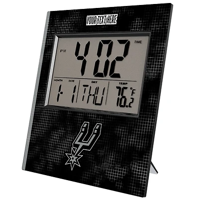 Keyscaper San Antonio Spurs Cross Hatch Personalized Digital Desk Clock
