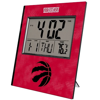 Keyscaper Toronto Raptors Cross Hatch Personalized Digital Desk Clock