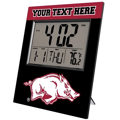 Keyscaper Arkansas Razorbacks Color Block Personalized Digital Desk Clock
