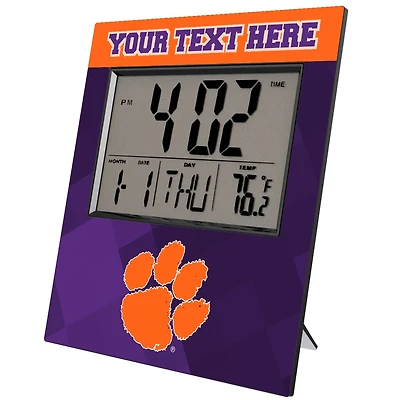 Keyscaper Clemson Tigers Color Block Personalized Digital Desk Clock