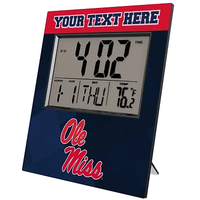 Keyscaper Ole Miss Rebels Color Block Personalized Digital Desk Clock
