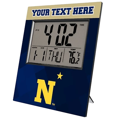 Keyscaper Navy Midshipmen Color Block Personalized Digital Desk Clock
