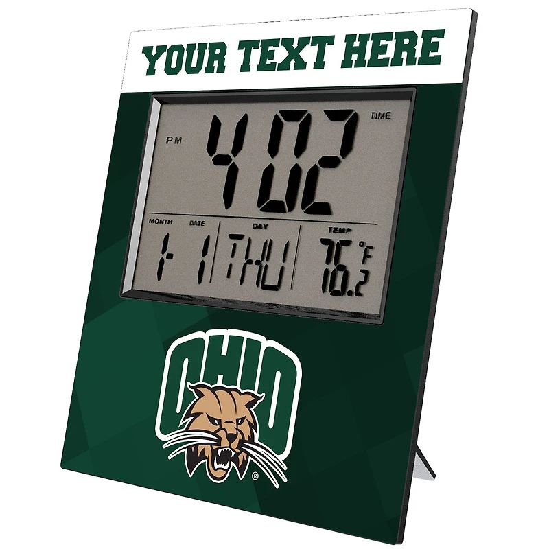 Keyscaper Ohio Bobcats Color Block Personalized Digital Desk Clock
