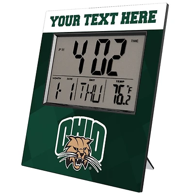 Keyscaper Ohio Bobcats Color Block Personalized Digital Desk Clock
