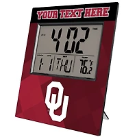 Keyscaper Oklahoma Sooners Color Block Personalized Digital Desk Clock