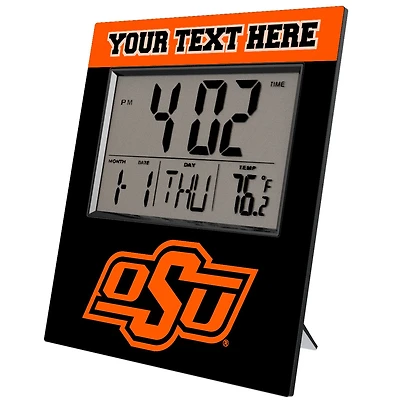 Keyscaper Oklahoma State Cowboys Color Block Personalized Digital Desk Clock