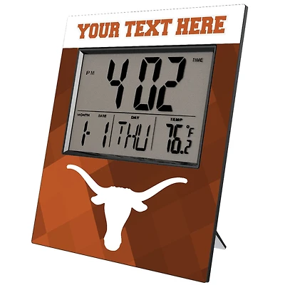 Keyscaper Texas Longhorns Color Block Personalized Digital Desk Clock