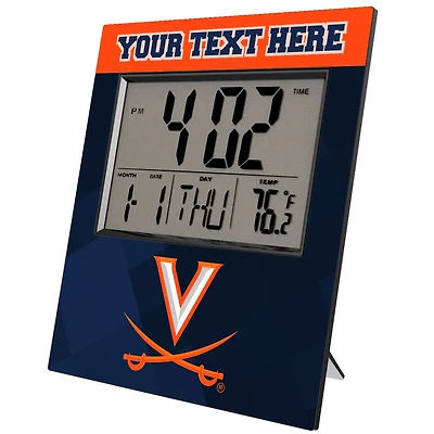 Keyscaper Virginia Cavaliers Color Block Personalized Digital Desk Clock