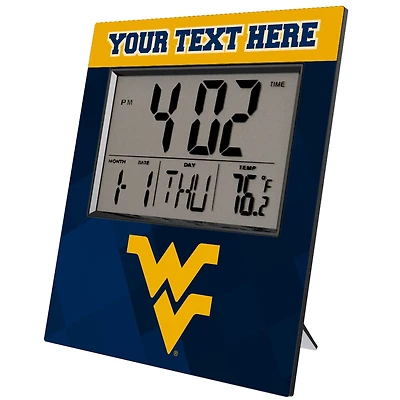 Keyscaper West Virginia Mountaineers Color Block Personalized Digital Desk Clock