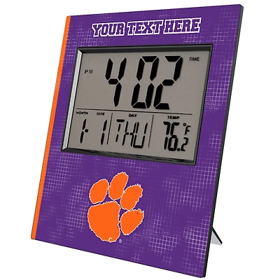 Keyscaper Clemson Tigers Cross Hatch Personalized Digital Desk Clock