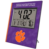 Keyscaper Clemson Tigers Cross Hatch Personalized Digital Desk Clock