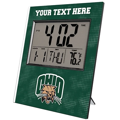 Keyscaper Ohio Bobcats Cross Hatch Personalized Digital Desk Clock