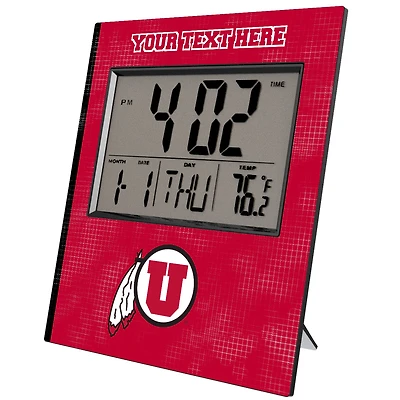 Keyscaper Utah Utes Cross Hatch Personalized Digital Desk Clock