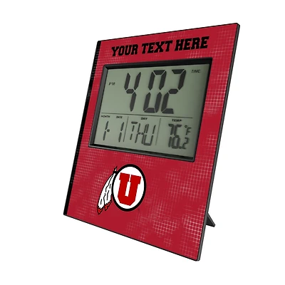 Keyscaper Utah Utes Cross Hatch Personalized Digital Desk Clock