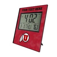 Keyscaper Utah Utes Cross Hatch Personalized Digital Desk Clock
