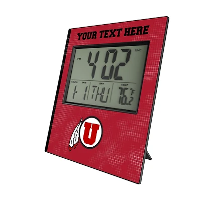 Keyscaper Utah Utes Cross Hatch Personalized Digital Desk Clock