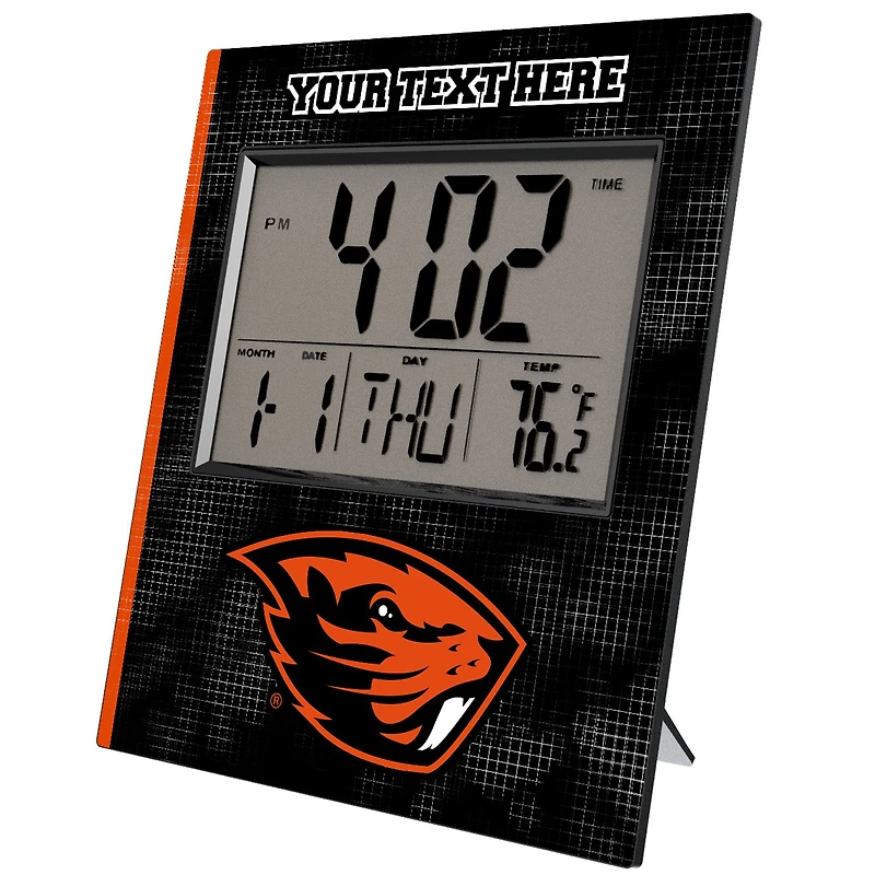 Keyscaper Oregon State Beavers Cross Hatch Personalized Digital Desk Clock