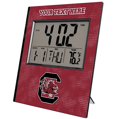 Keyscaper South Carolina Gamecocks Cross Hatch Personalized Digital Desk Clock