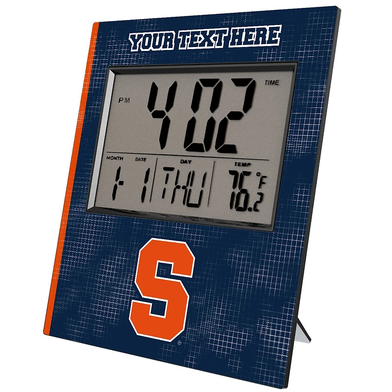 Keyscaper Syracuse Orange Cross Hatch Personalized Digital Desk Clock