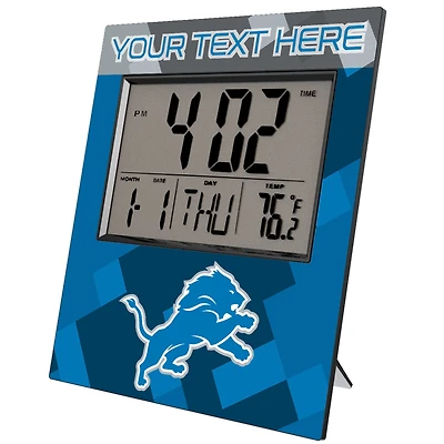 Keyscaper Detroit Lions Color Block Personalized Digital Desk Clock