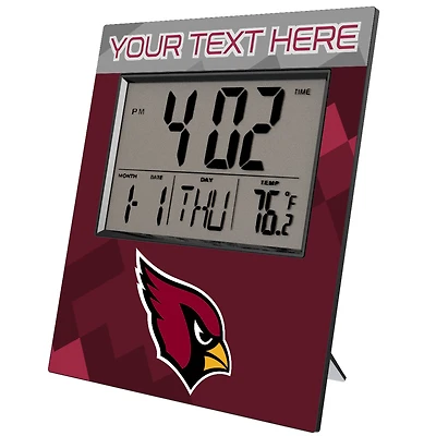 Keyscaper Arizona Cardinals Color Block Personalized Digital Desk Clock