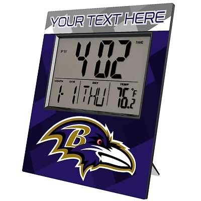 Keyscaper Baltimore Ravens Color Block Personalized Digital Desk Clock