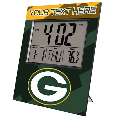 Keyscaper Green Bay Packers Color Block Personalized Digital Desk Clock