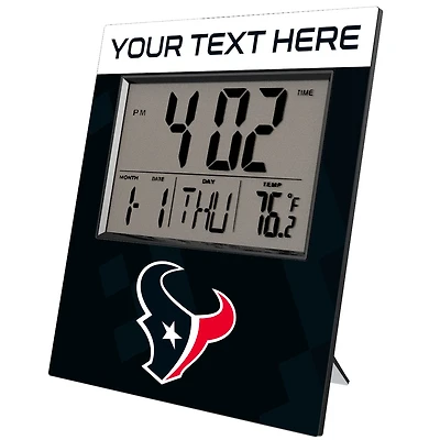 Keyscaper Houston Texans Color Block Personalized Digital Desk Clock