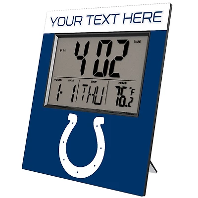 Keyscaper Indianapolis Colts Color Block Personalized Digital Desk Clock