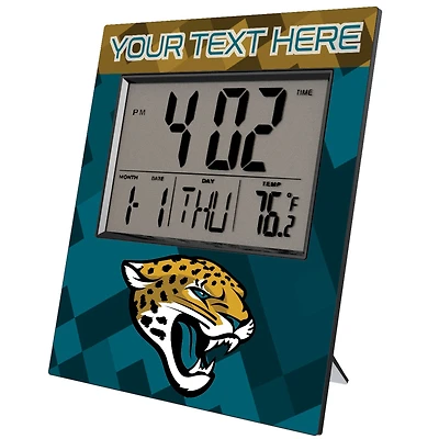 Keyscaper Jacksonville Jaguars Color Block Personalized Digital Desk Clock