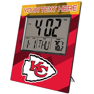 Keyscaper Kansas City Chiefs Color Block Personalized Digital Desk Clock