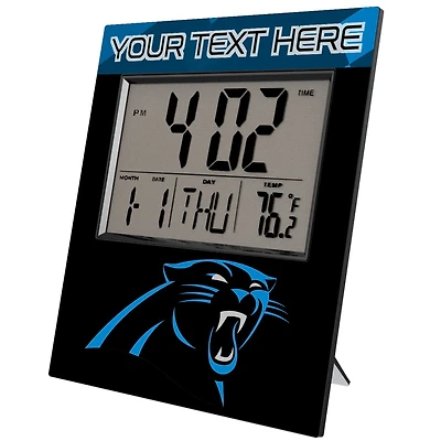 Keyscaper Carolina Panthers Color Block Personalized Digital Desk Clock
