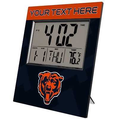 Keyscaper Chicago Bears Color Block Personalized Digital Desk Clock