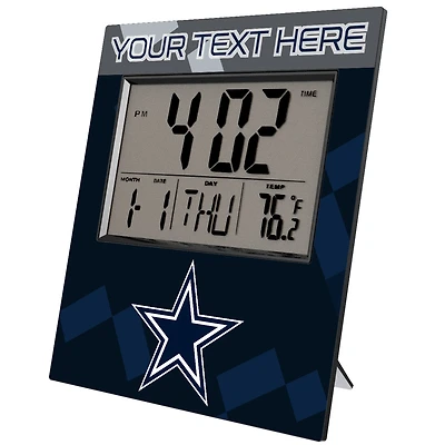 Keyscaper Dallas Cowboys Color Block Personalized Digital Desk Clock