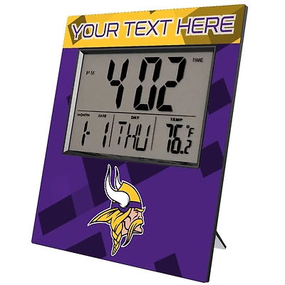 Keyscaper Minnesota Vikings Color Block Personalized Digital Desk Clock