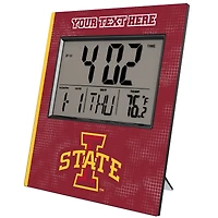 Keyscaper Iowa State Cyclones Cross Hatch Personalized Digital Desk Clock