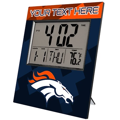 Keyscaper Denver Broncos Color Block Personalized Digital Desk Clock
