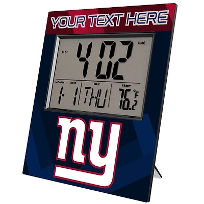 Keyscaper New York Giants Color Block Personalized Digital Desk Clock