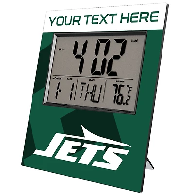 Keyscaper New York Jets Color Block Personalized Digital Desk Clock
