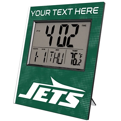 Keyscaper New York Jets Cross Hatch Personalized Digital Desk Clock