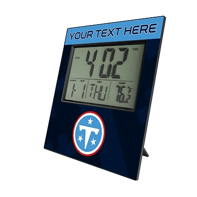 Keyscaper Tennessee Titans Color Block Personalized Digital Desk Clock