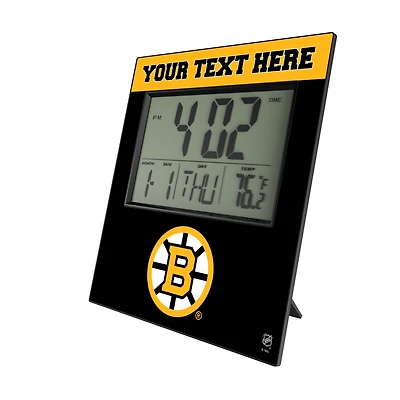 Keyscaper Boston Bruins Color Block Personalized Digital Desk Clock